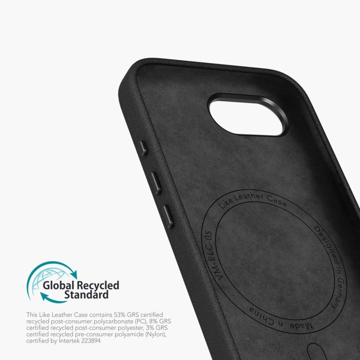 Image du produit Vonmählen Back Cover Like Leather iPhone 16e Schwarz, Grundfarbe (Apple iPhone 16e)