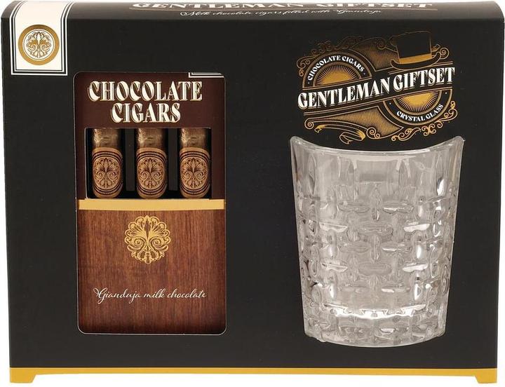 Actual product image Becky's Gentleman gift set - whiskey glass and 3 chocolate cigars (3 dl, 1x, Whisky glass)