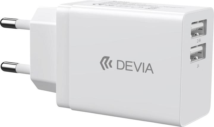 Devia wall charger Smart 2x USB 2,4A white (12 W, 2 ports)