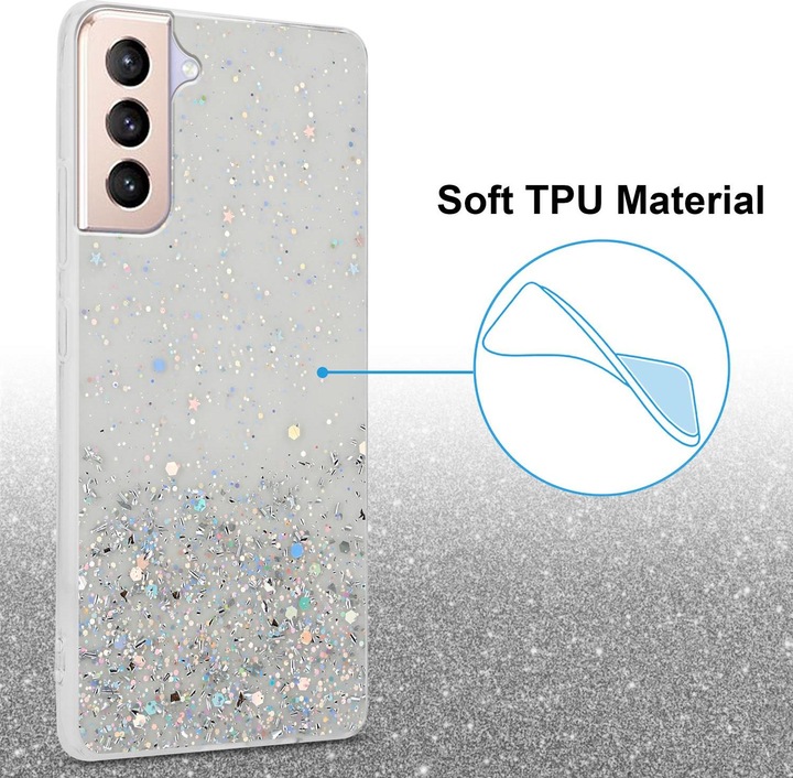 Actual product image Cadorabo TPU cover sparkling glitter (Samsung Galaxy S21+)