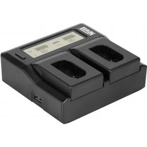 Newell DC-LCD-Zweikanal-Ladegerät für DMW-BLK22-Akkus für Panasonic (Caricabatterie per fotocamere), Alimentatore fotocamera, Nero