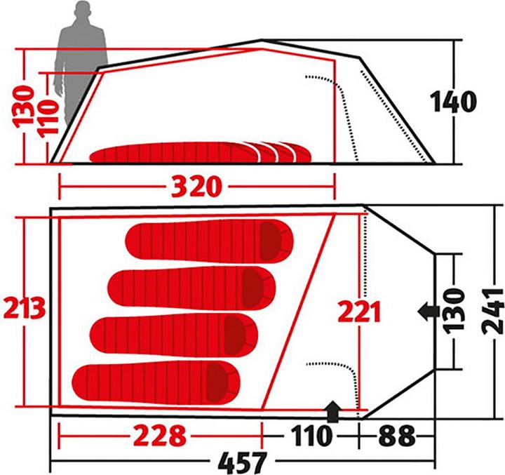 Immagine prodotto Wechsel Tenda di linea Zero-G Tempest 4 Zero-G (Tenda a tunnel, 3.25 kg, 4 persone)