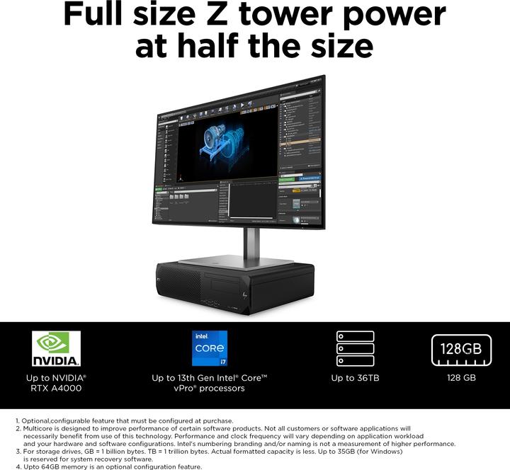 Immagine prodotto HP Z2 G9 SFF Intel Core i7-13700 16GB 512GB/SSD W11P 3J Gar (EN) (512 GB, 16 GB, Intel Core i7-13700)