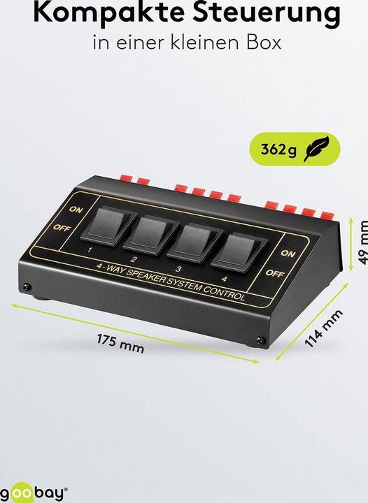 Produktbild Goobay Lautsprecher-Umschaltbox