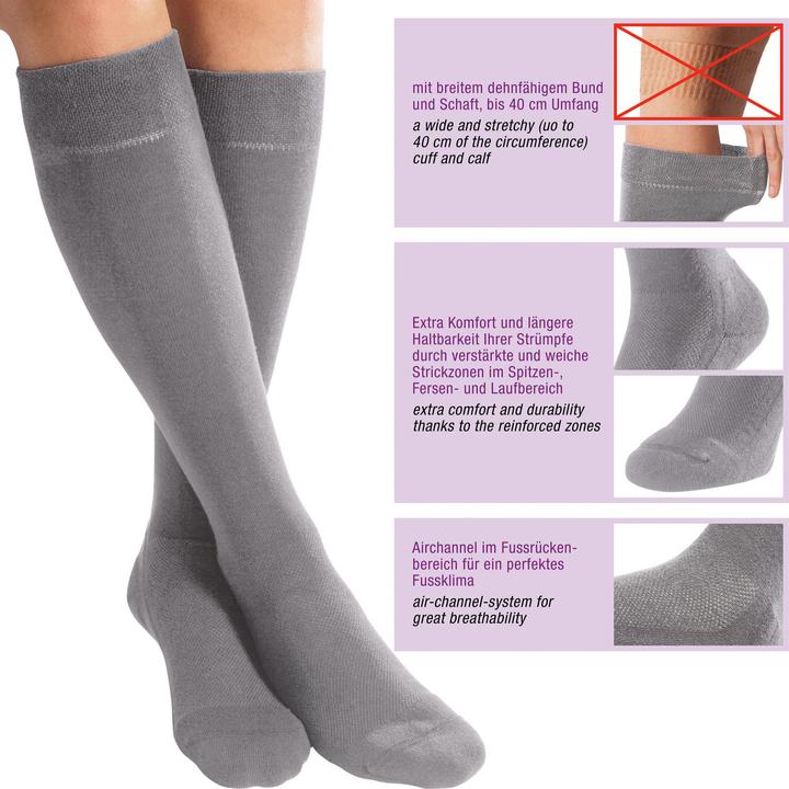 Produktbild FussGut Unisex-Kniestrümpfe "Venenfreund" im 2er-Pack (43 - 45)