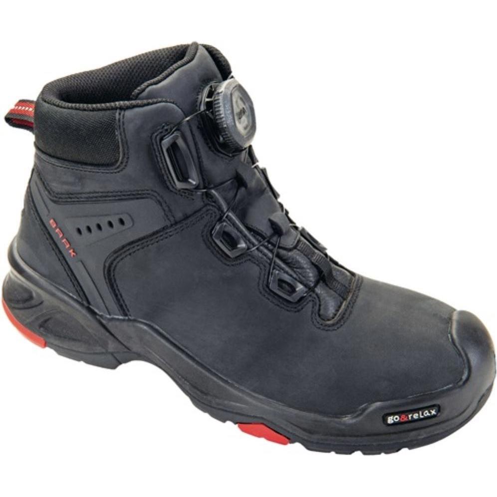 Baak, Sicherheitsschuhe, Sicherheitsstiefel Braxton Grösse 42 schwarz/rot S3 SRC HRO EN ISO 20345 Rindleder (S3, 42)