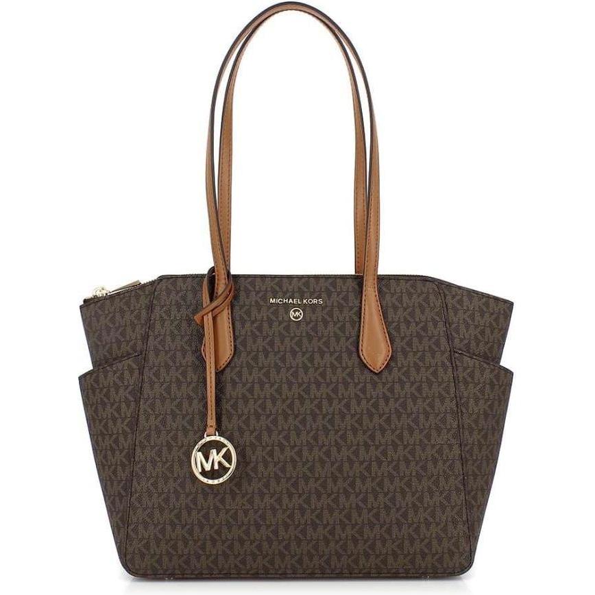 Michael Kors, Borsetta, Sac à Main Marilyn - Brun Foncé et Brun Clair, Marrone