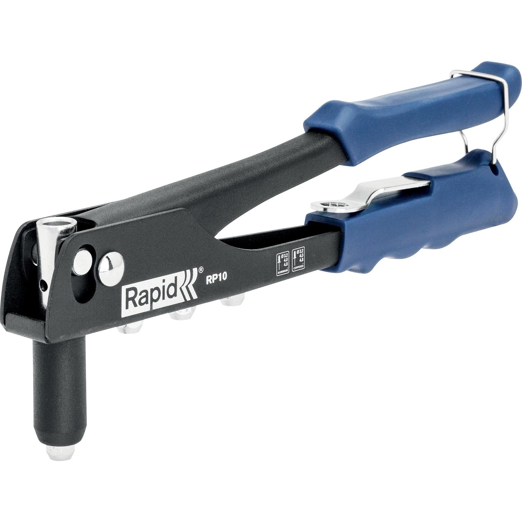 Rapid, Pinza, Blindnietzange RP10, schwarz/blau, Starter-Set (260 mm)