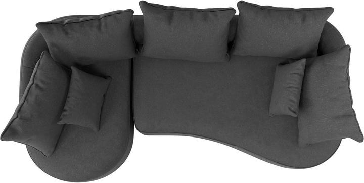 Produktbild Juskys Sofa Tirano mit Ottomane links - Samt Dunkelgrau (2-Sitzer)