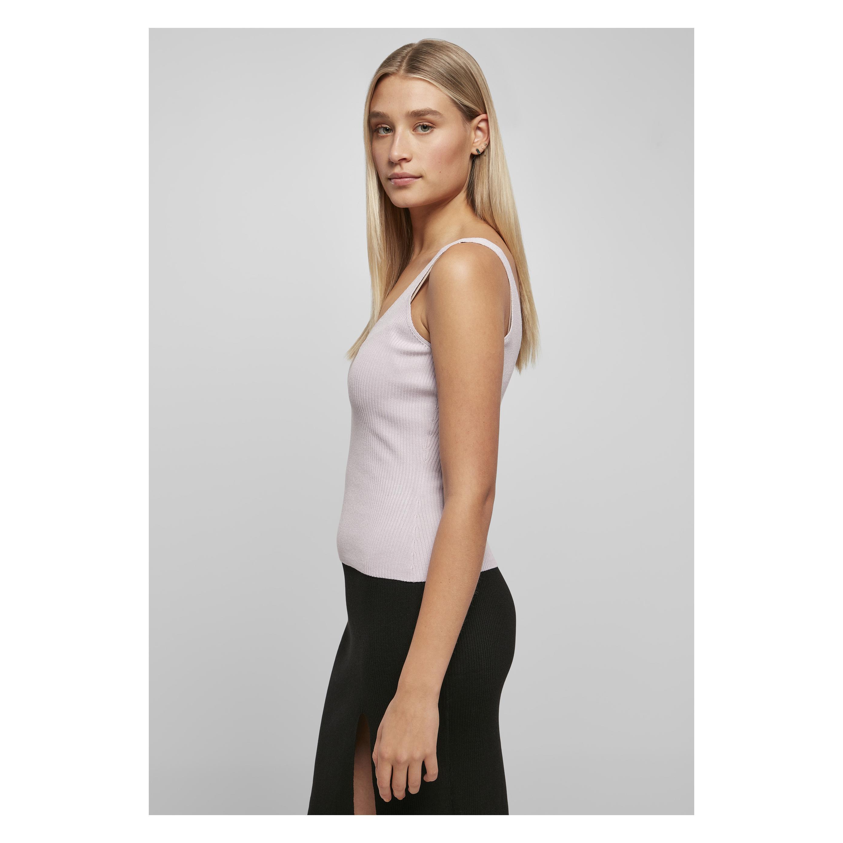 Urban Classics, Damen, Shirts, Ladies Rib Knit Top, Rosa, (Xl)