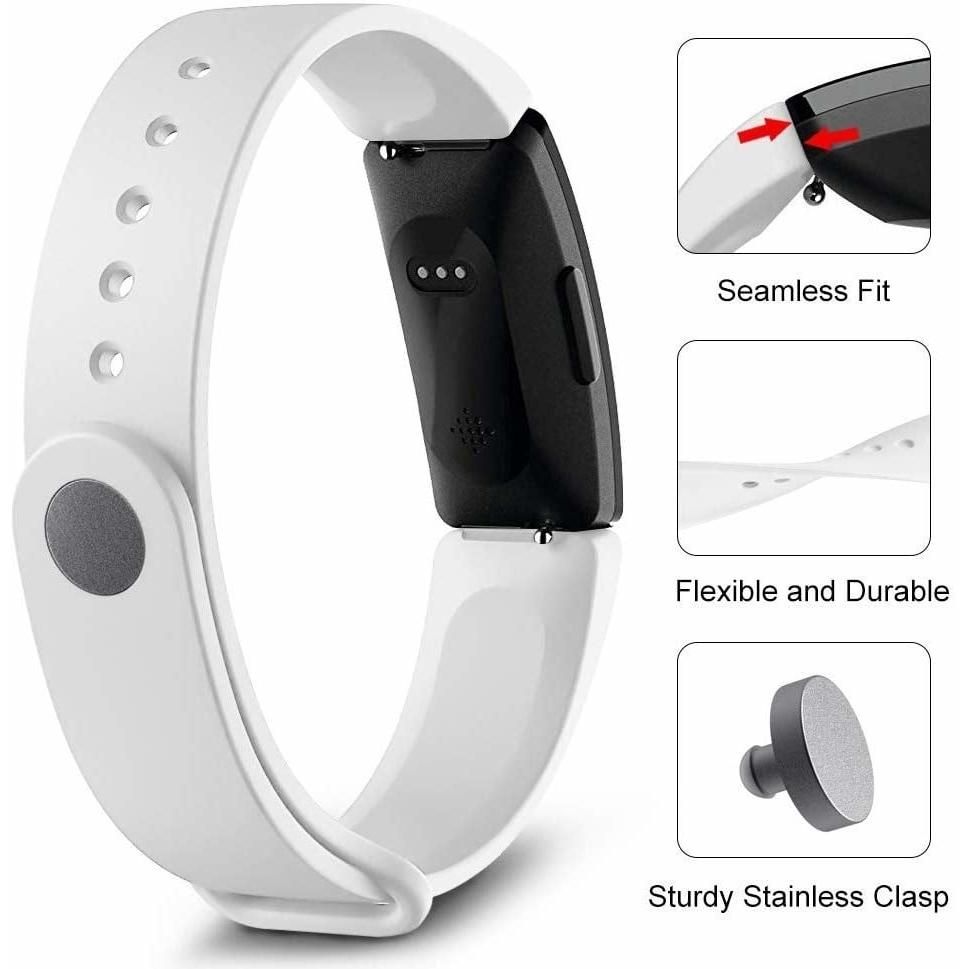 Thumbnail - Strap-it Silikon Armband (Silikon, Inspire 2), Uhrenarmband, Weiss