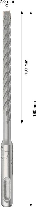 Actual product image Bosch Professional Zubehör PRO SDS plus-5X hammer drill bit, 7 x 100 x 160 mm (7 millimetres)
