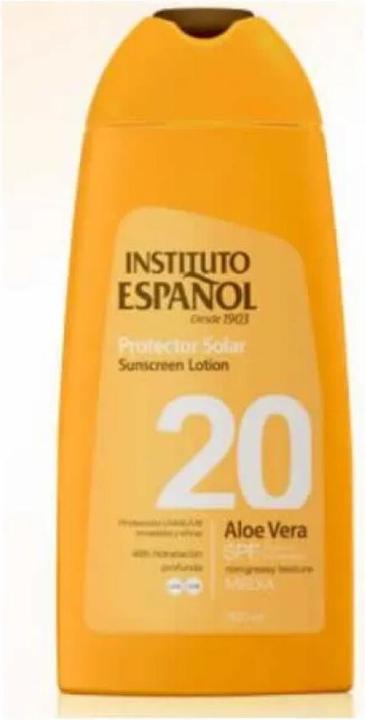 Actual product image Instituto Español Sol. Proteccion Solar Aloe Vera Spf20 Locion 300 ml (Suntan cream, SPF 20, 300 ml)