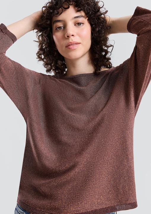 Produktbild s.Oliver Strickpullover Pullover in Glitzeroptik mit Fledermausärmeln (S)