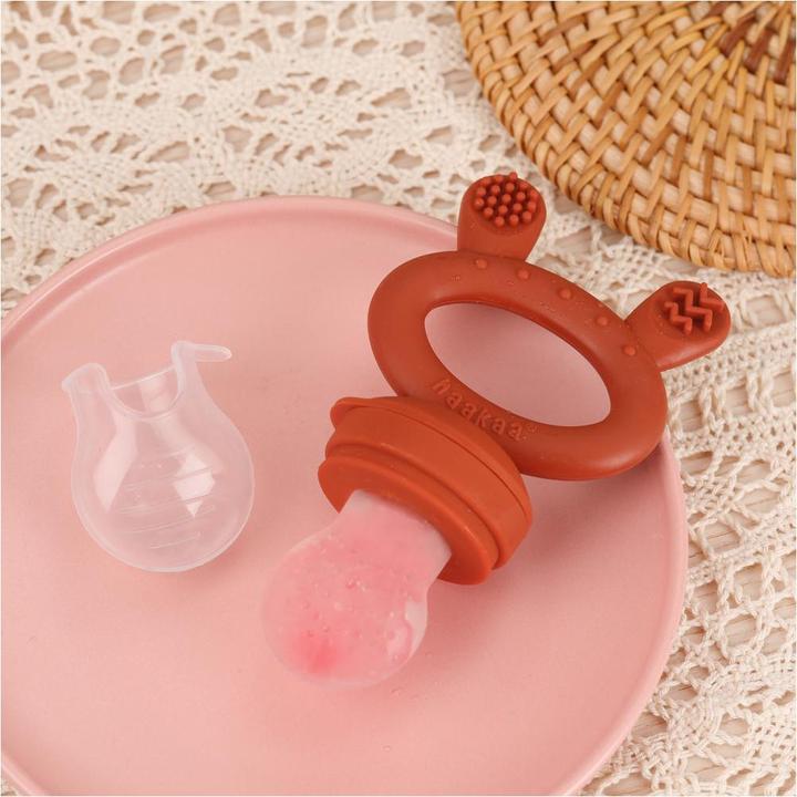 Actual product image Haakaa Food Container Fruit Teat Copper Red