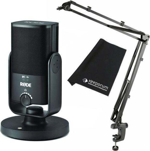 RØDE NT-USB Mini with K&M microphone boom with cloth