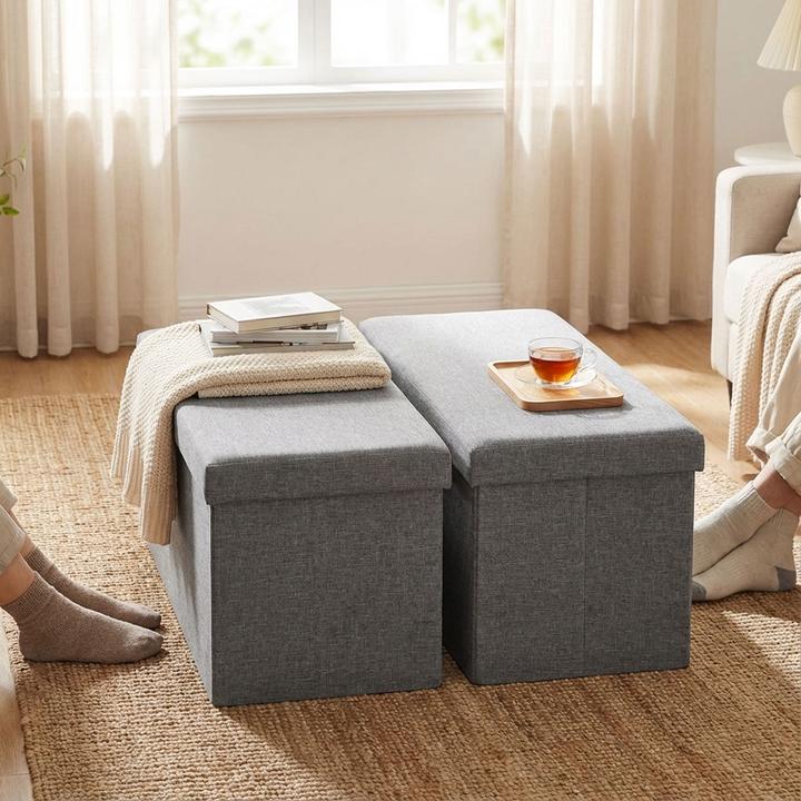 Produktbild Urban Living 2er-Set Faltbare Sitztruhe fÃ¼r 2 Personen, grau (37.50 cm)