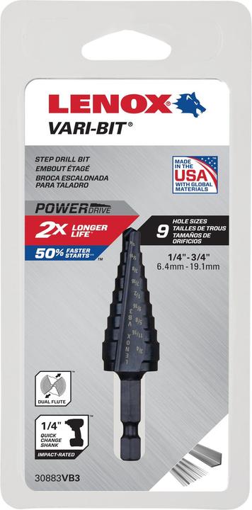 Actual product image Lenox Step drill 6-19mm (6 millimetres)