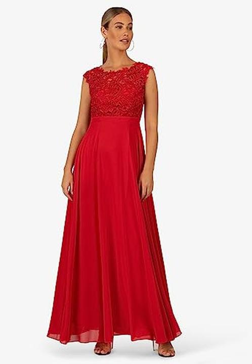 Actual product image Kraimod Flowing Chiffon Skirt with Satin Lining, Front Waistband, Mesh and Lace Top, Back Cut-Out (34)