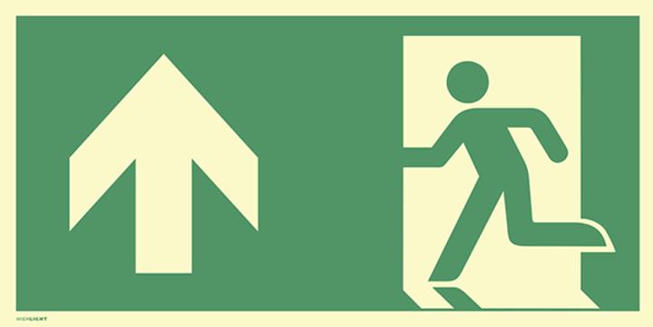 Produktbild Moravia Rettungszeichen Notausgang Folie, Richtungspfeil oben, 400x200 mm