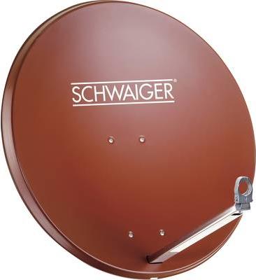 Actual product image Schwaiger SAT system 80 cm 4 participants Quad-LNB (with switch) brick-red (Parabolic antenna, 38.50 dB, DVB-S / -S2)