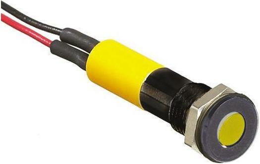Produktbild RS PRO LED 6mm Chromblende 2Vdc Gelb +Kabel
