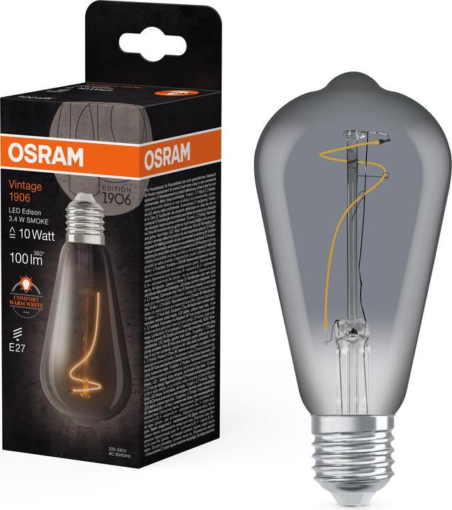 Image du produit Osram Lampe LED vintage (E27, 3.40 W, 100 lm, 4 x, G)
