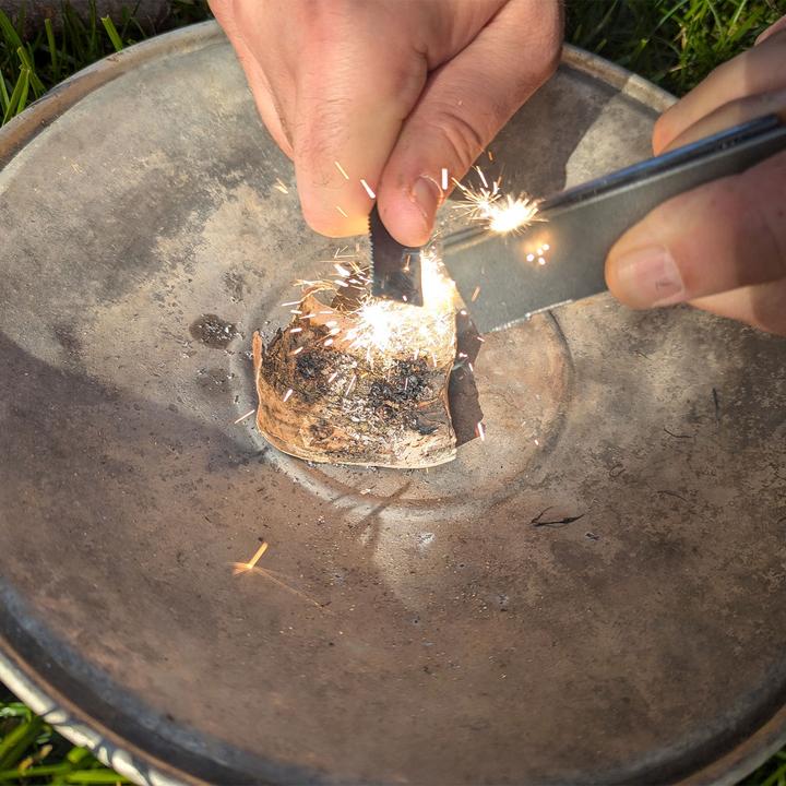 Actual product image Casativo Magnesium firelighter with scraper and integrated fire steel