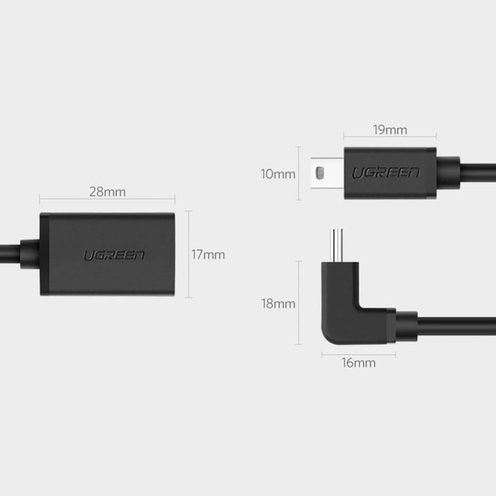 Actual product image Ugreen OTG mini USB adapter US249 (black) (0.10 m, USB 2.0)