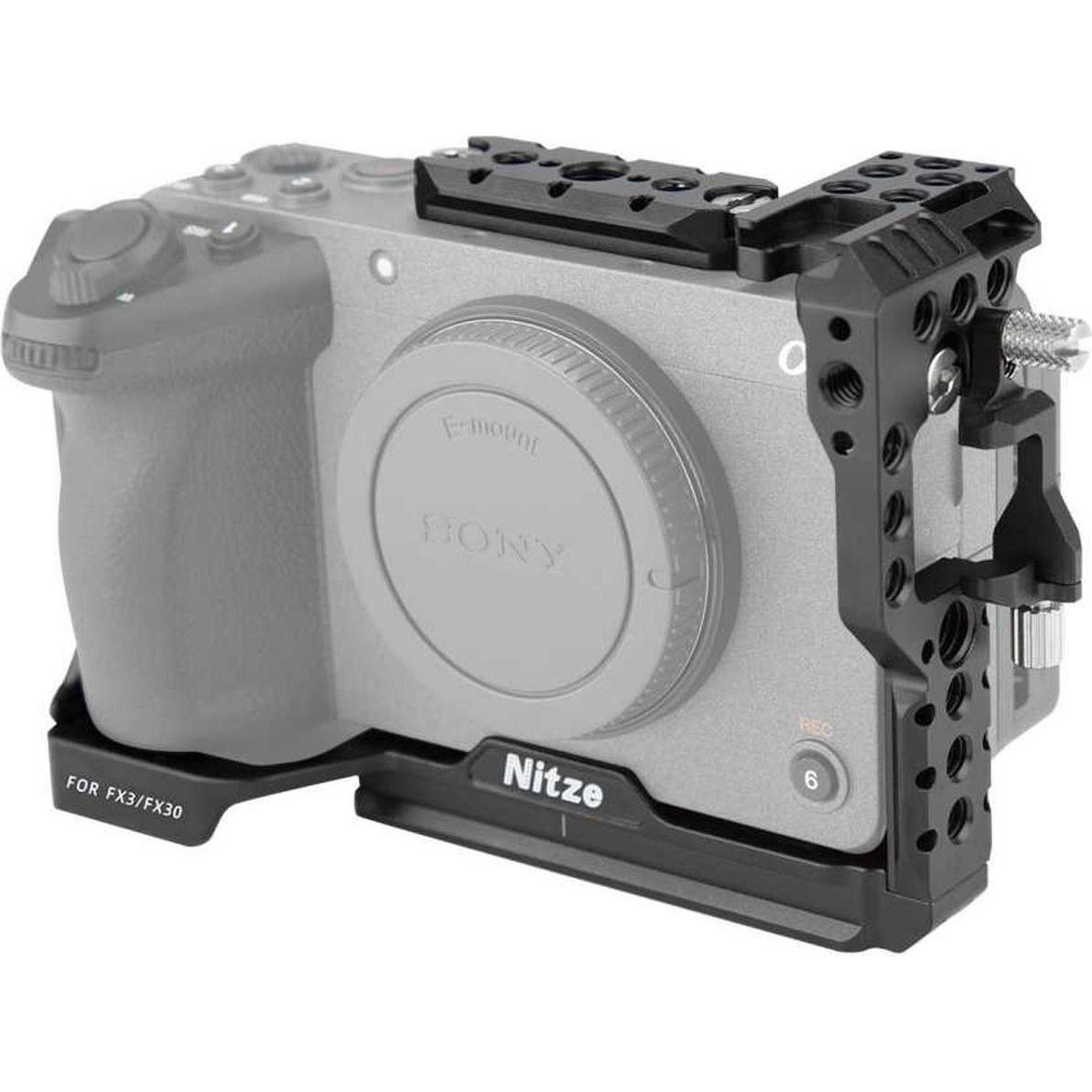 Nitze Cage Sony FX3 w/ PE25 HDMI Cable Clamp (T-S10B) (11TS10B0000000) (Gabbietta), Accessori video, Nero