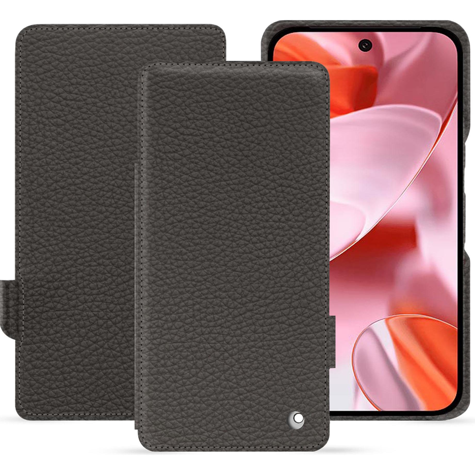 Noreve Lederschutzhülle horizontal (Google Pixel 9), Smartphone Hülle, Grau