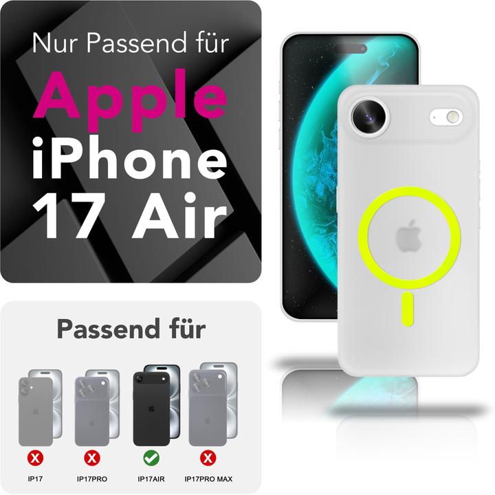 Produktbild Nalia MagSafe Cover "Thinix Glow" - 0,3mm Extrem Dünn, Leuchtender Magnet Ring - Ultra-Slim Hard Case (Apple iPhone 17 Pro)