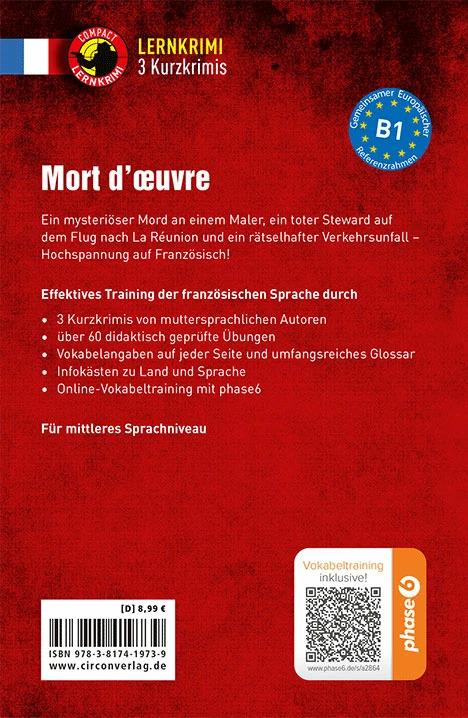 Produktbild Mort d'oeuvre - 3 courts romans policiers (Französisch, Marc Blancher, Rosemary Luksch, 2018)