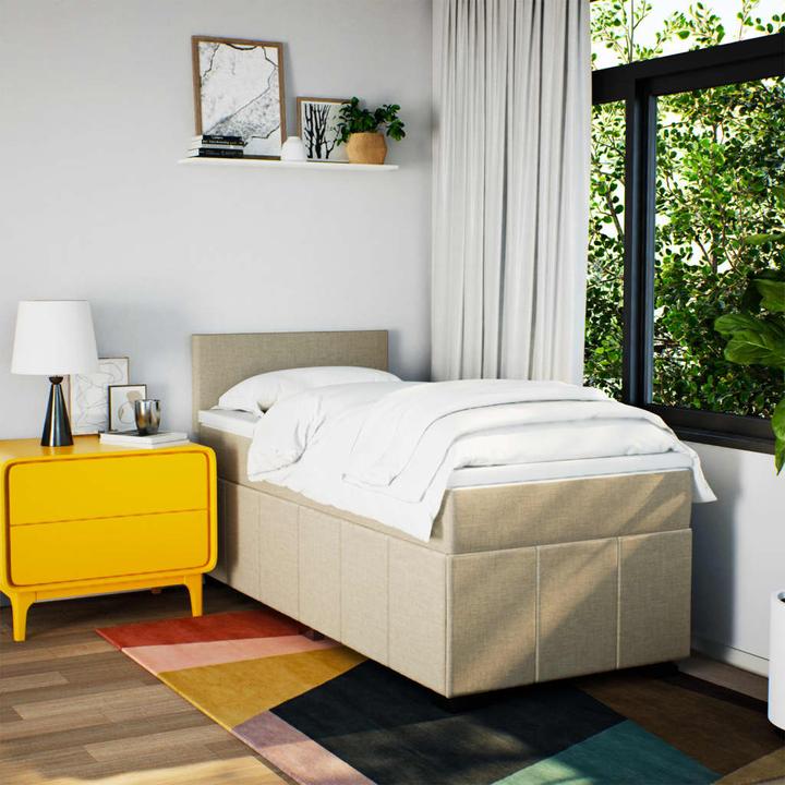 Produktbild vidaXL Bo x springbett mit Matratze 200 x 200 cm Stoff (200 x 200 cm)