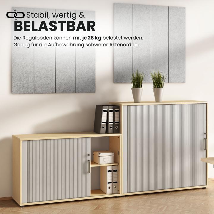 Actual product image Bümö Roller shutter cupboard office - 3 file heights (120 x 40 x 110 cm)
