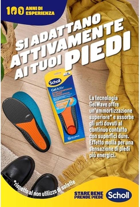 Actual product image Scholl GelActiv Insoles for Work Shoes and Boots with GelWave Technology Shock Absorbing Continuous