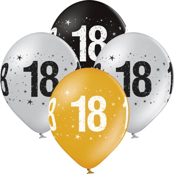 Immagine prodotto bonacker ballonversand Palloncini numerici 18 metallizzati - di ottima qualità in gomma naturale (25 x)