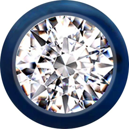Image du produit Star Piercing Boule bleu foncé avec cristal argenté (Titane G23)