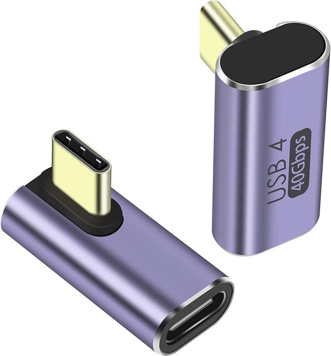 PremiumCord Adaptér USB-C na USB-C, USB 4.0, zahnutý 90° (USB 4)