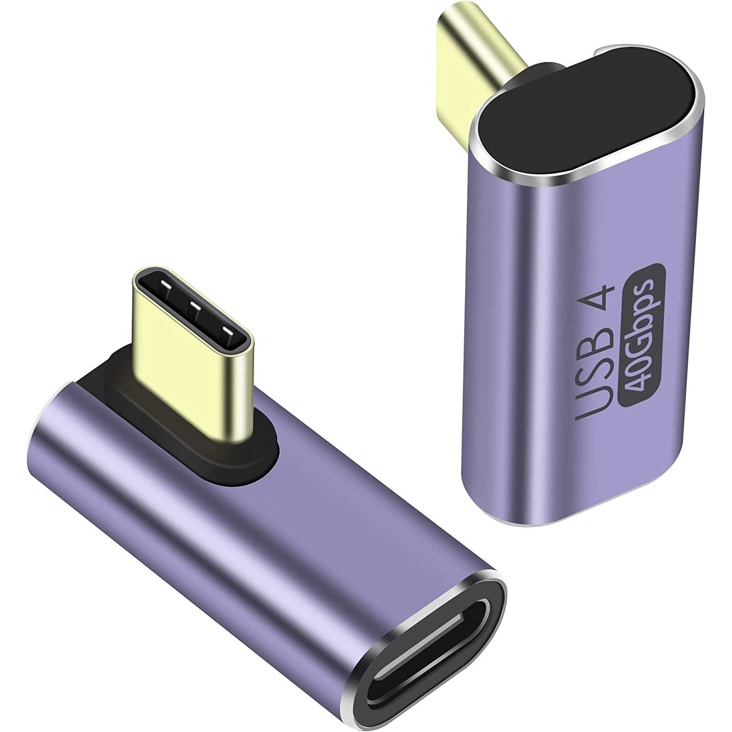 PremiumCord Adaptér USB-C na USB-C, USB 4.0, zahnutý 90° (USB 4.0), Cavo USB