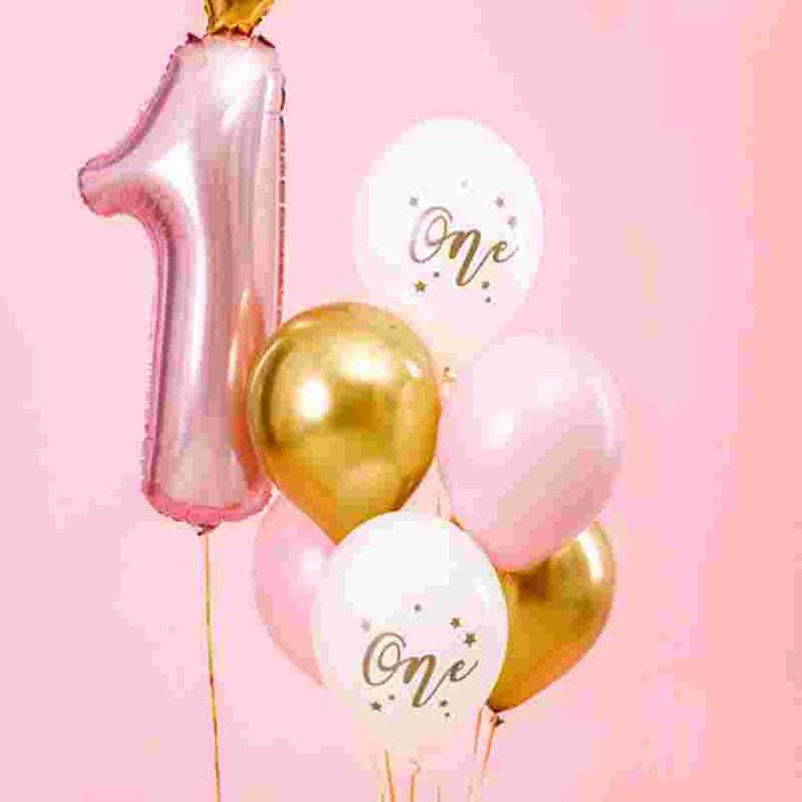 Produktbild Partydeco Ballonstrauss "One" rosa (6 x)