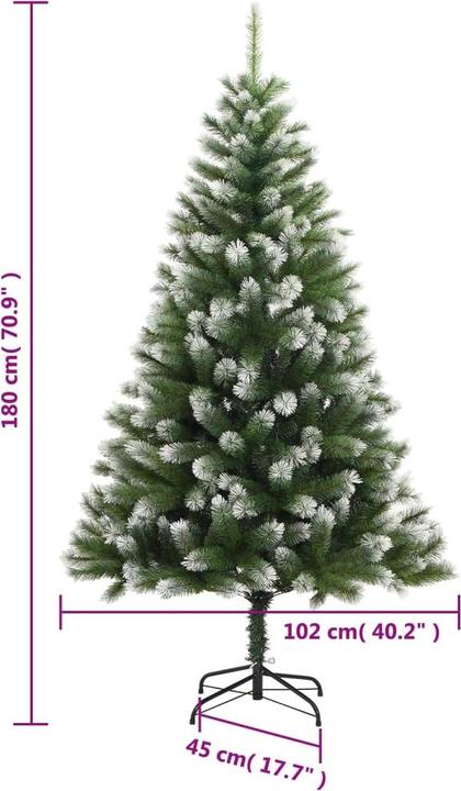 Produktbild vidaXL künstlicher klappbarer Weihnachtsbaum (180 cm)