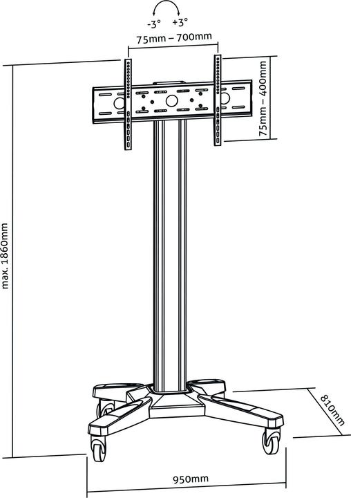 Produktbild PureMounts PDS-1001C Display Trolley (80 kg)