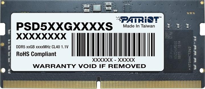 Produktbild Patriot Signature PSD58G480041S memory module GB DDR5 (1 x 8GB, 4800 MHz, DDR5-RAM, SO-DIMM)