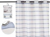Giftdecor rideau en filet à rayures bleues 140x260 cm (140 x 260 cm)