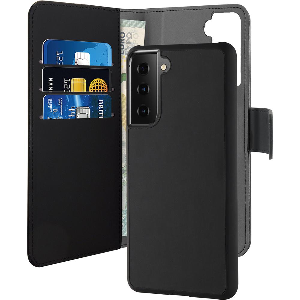 Bigben PUROFOLIOMAGNGS21P Handy-Schutzhülle (6.7 Zoll) Geldbörsenhülle (Samsung Galaxy S21+ 5G), Smartphone Hülle, Schwa...