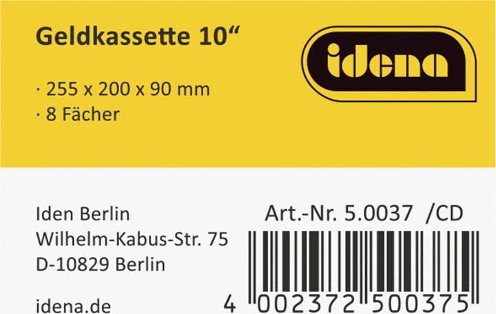 Produktbild Idena Geldkassette 10" 255x200x90mm, schwarz
