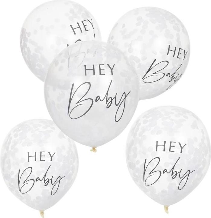 Ginger Ray Confetti Balloons Baby Shower Botanique "Hey Baby (5x)