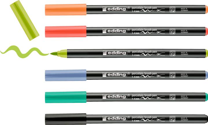Produktbild Edding 4200 Porcelain Brushpen "Vivid", 6er-Set (6x)