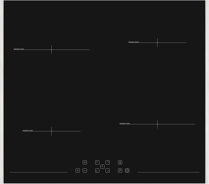 Sharp Induction Hob with 4 Zones, PowerBoost, TouchControl, and Side Stainless Steel Frame (60 cm, Induction hob)